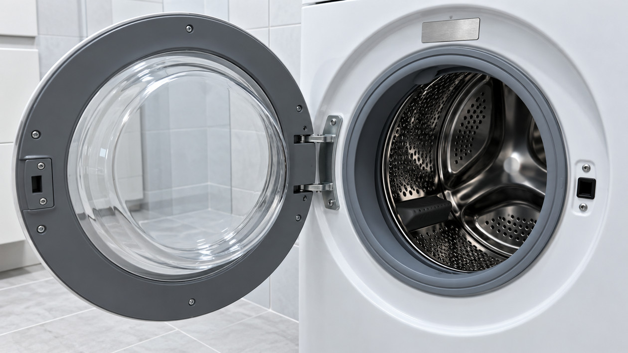 Çamaşır makinesi kapak çevresinde boş tip etiketi